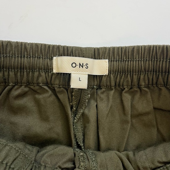 O.N.S. ONS One Nice Shop Cropped Pants Cotton Green Size Large - Picture 3 of 9